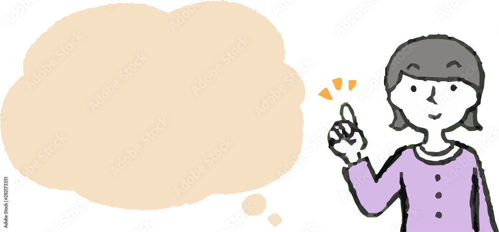 Upper body of woman wearing a dress face and pose with Speech Balloon Upper body of woman wearing a dress face and pose with Speech Balloon