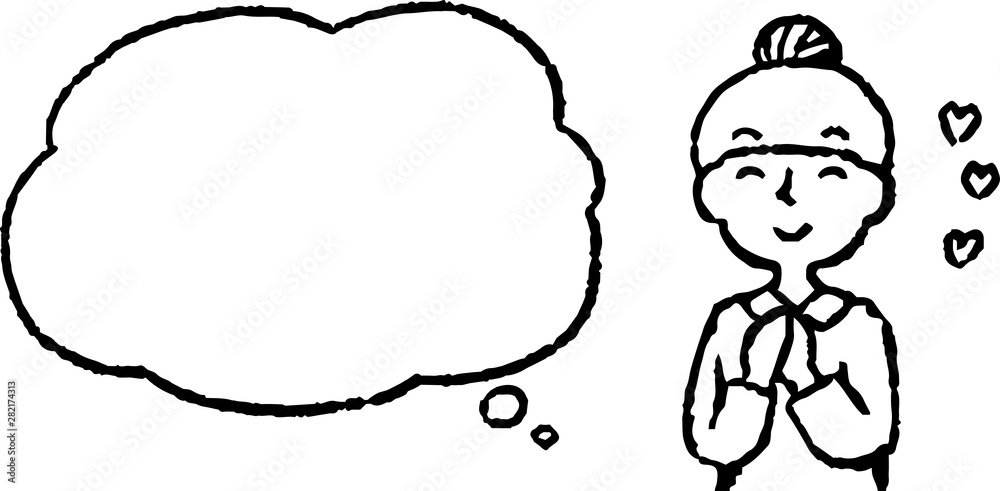 Fototapeta premium Upper body of woman face and pose with Speech Balloon
