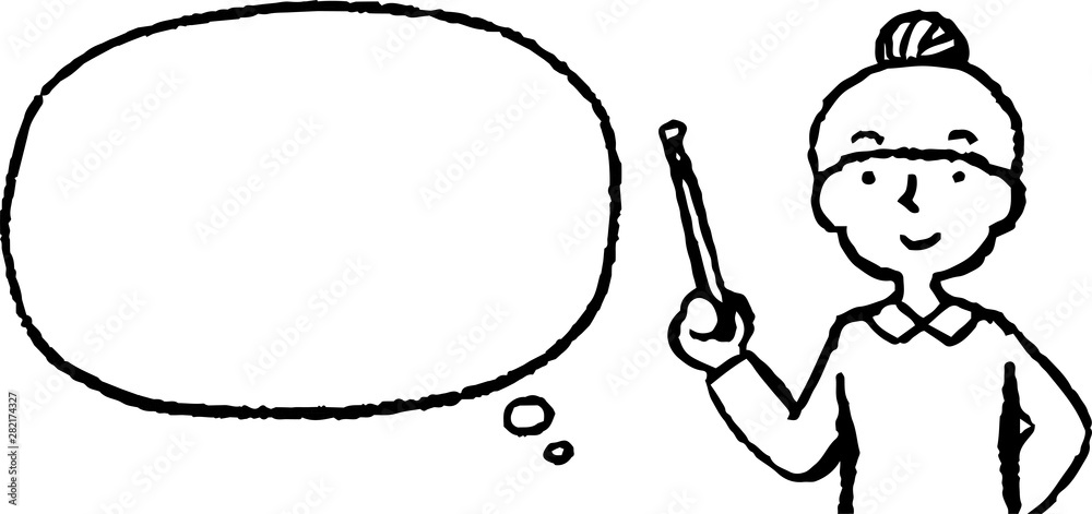 Upper body of woman face and pose with Speech Balloon Upper body of woman face and pose with Speech Balloon