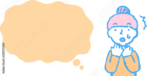 Upper body of woman face and pose with Speech Balloon
