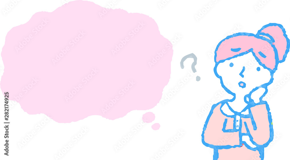 Upper body of woman face and pose with Speech Balloon Upper body of woman face and pose with Speech Balloon