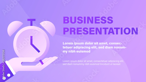 Time Management. Business Presentation Background with Illustration.