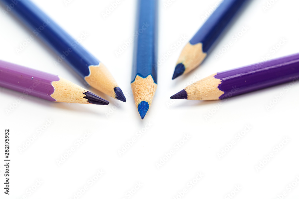 Close-Up Of Colored Pencils ON White Close-Up Of Colored Pencils ON White