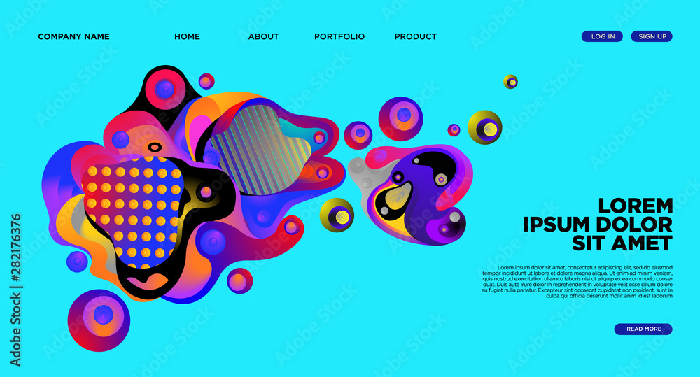 Website Landing Page Background with Abstract Fluid Style