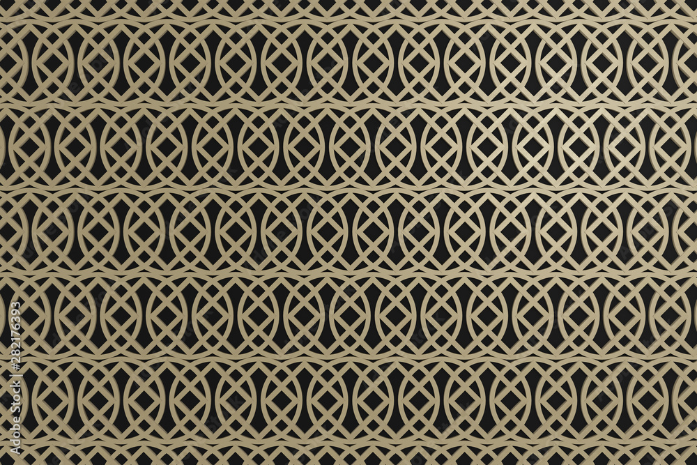 gold pattern asian style on black background, abstract 3d render wallpaper gold pattern asian style on black background, abstract 3d render wallpaper