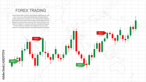 Graphic design exchange market concept forex trading promo page vector illustration. Web banner template for trading companies.