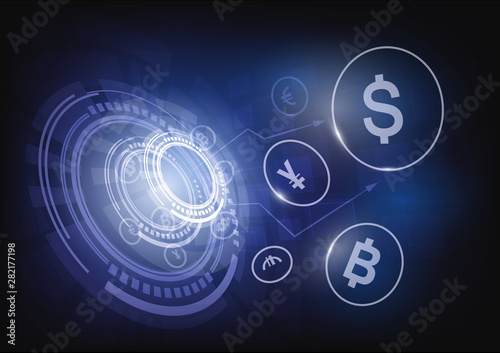 Money transfer Global Currency Stock Exchange, Vector illustration.