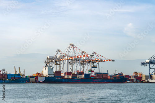 Harbor Container ship About international exports.