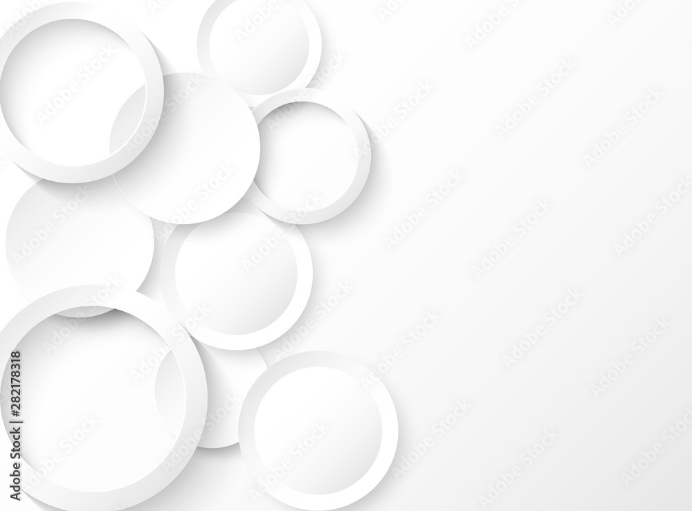 Abstract. Circle white Background ,light and shadow. copy space .Vector.