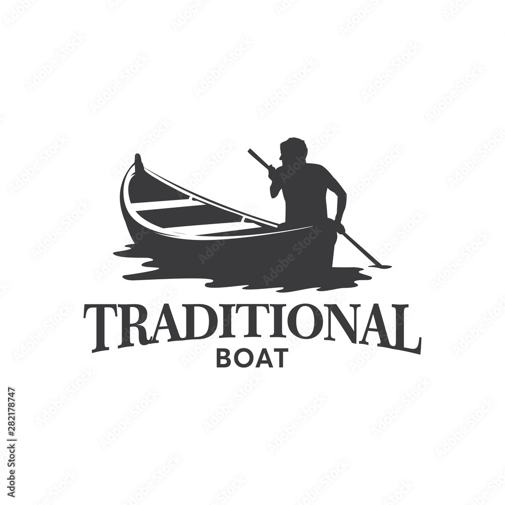 Traditional Boat Logo Design Template Inspiration