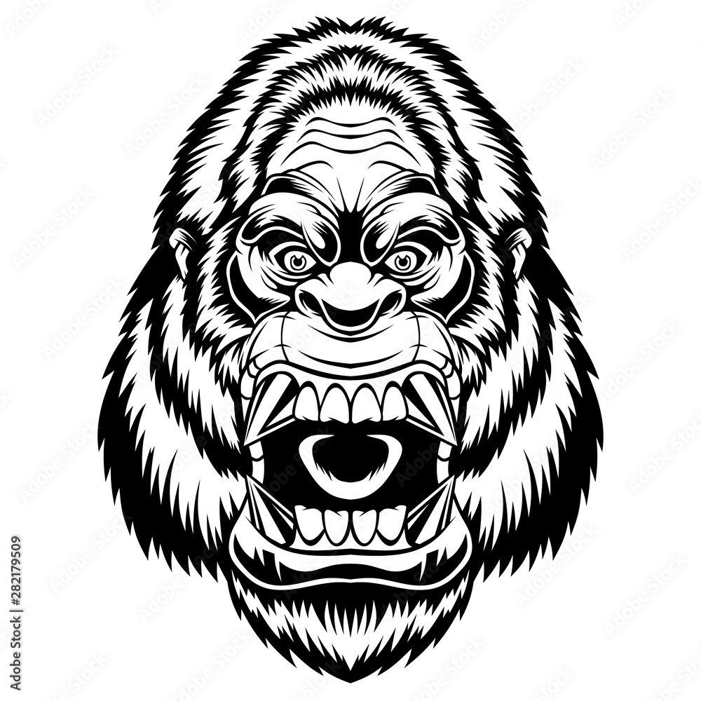 Angry gorilla head.