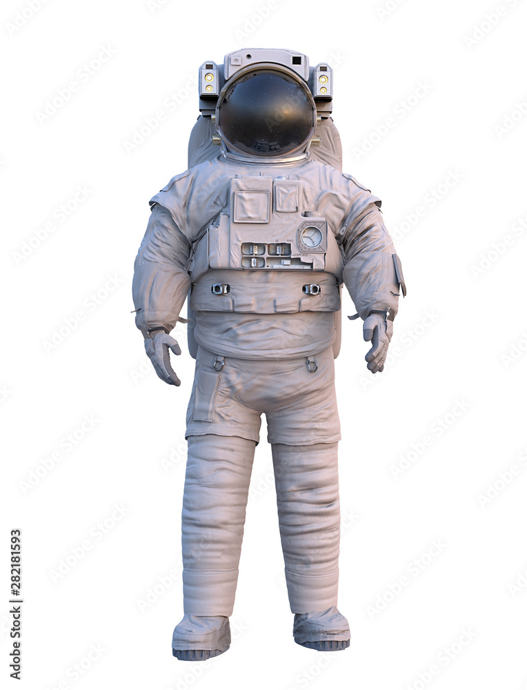 standing astronaut, isolated on white background standing astronaut, isolated on white background