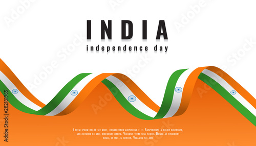 Indian national flag ribbon happy Independence Day India