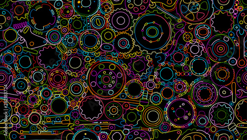 Auto spare parts and gears, seamless pattern for your design
