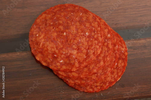 slices of chorizo from Pamplona