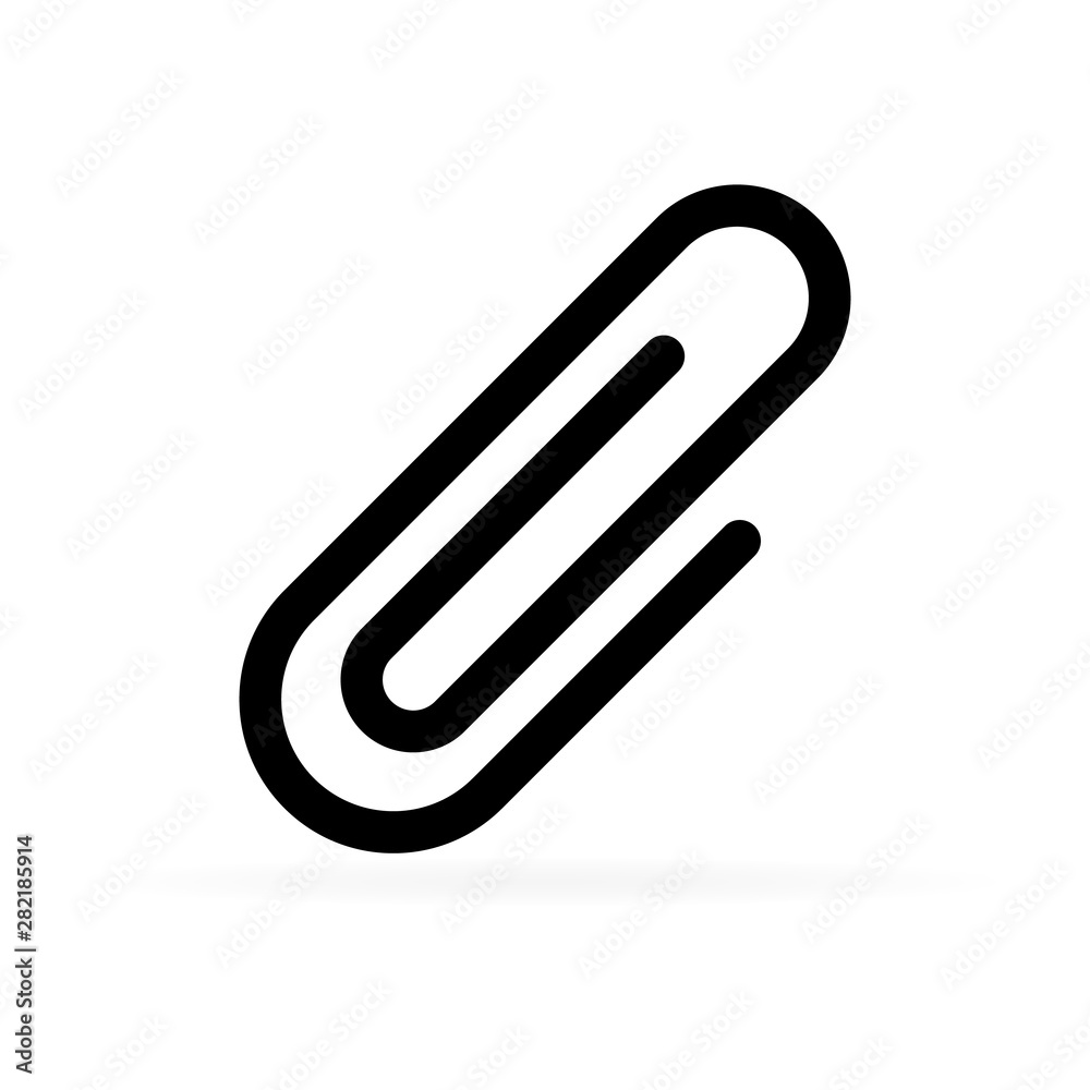black attach icon, office symbol, vector illstration black attach icon, office symbol, vector illstration