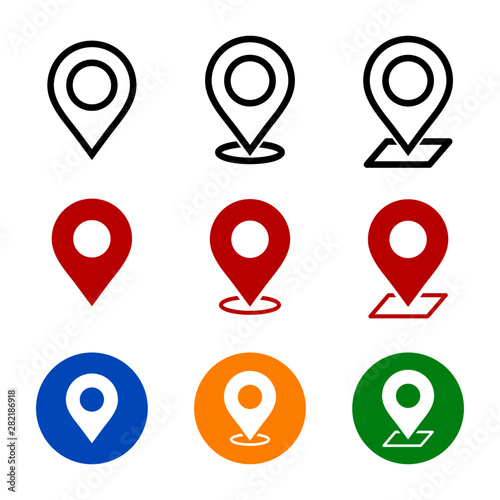Map pin vector icon set. Map pin concept for logo element web and mobile