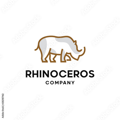 Rhinoceros Logo Design Template Inspiration - Vector