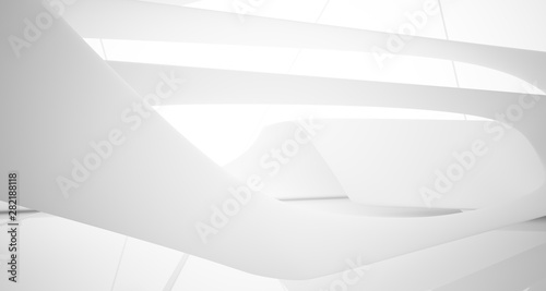White smooth abstract architectural background. 3D illustration and rendering