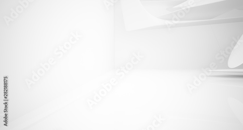 White smooth abstract architectural background. 3D illustration and rendering