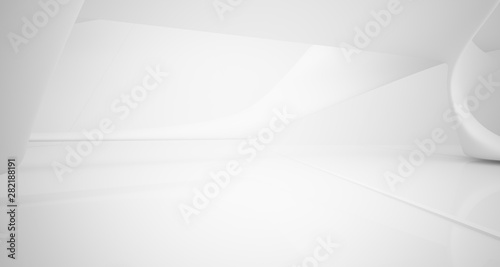 White smooth abstract architectural background. 3D illustration and rendering