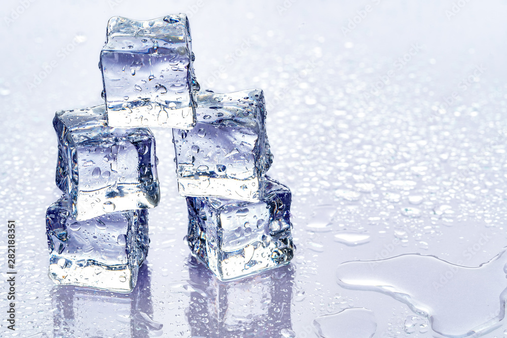 ice cubes on blue background ice cubes on blue background