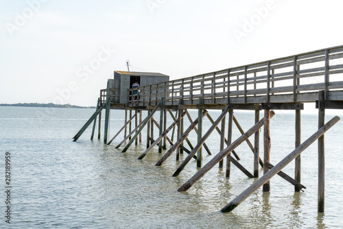 fisherman wood hut in Fouras city in french Atlantic coast