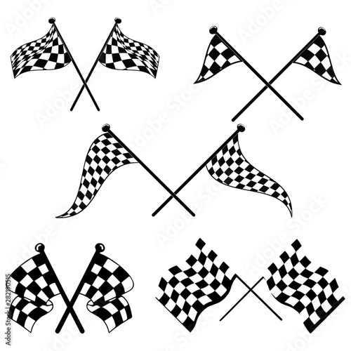 Black and white cross checkered sport racing flag