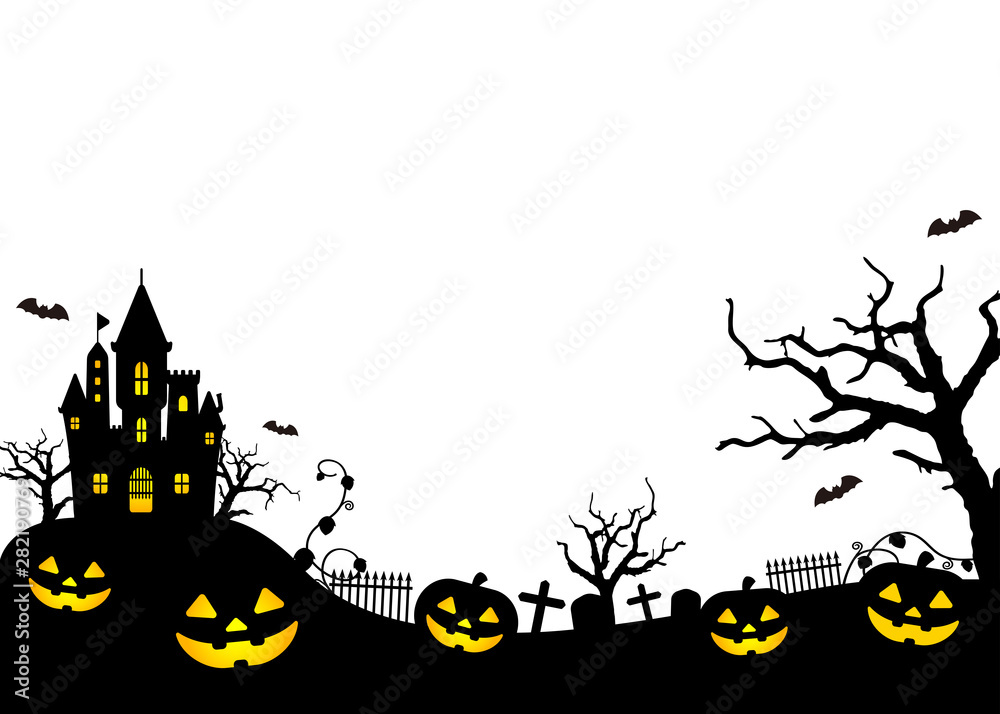 Halloween silhouette (pumpkin, castle etc.) vector illustration. Halloween silhouette (pumpkin, castle etc.) vector illustration.