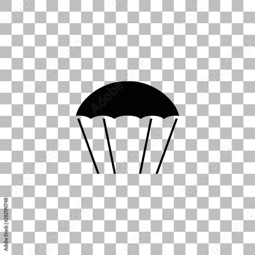 Parachute icon flat