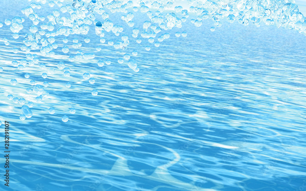 The sea and spray made in 3D Render The sea and spray made in 3D Render