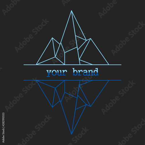 Vector illustration of company logo with iceberg