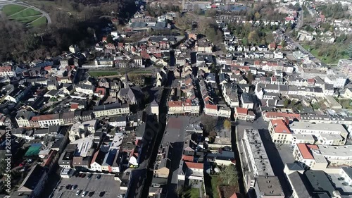 Aerial bird view of Valkenburg aan de Geul is a municipality situated in the southeastern Dutch province of Limburg the name refers to the central town and the small river 4k high resolution footage photo