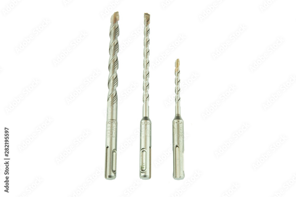 Big drills on white background Big drills on white background