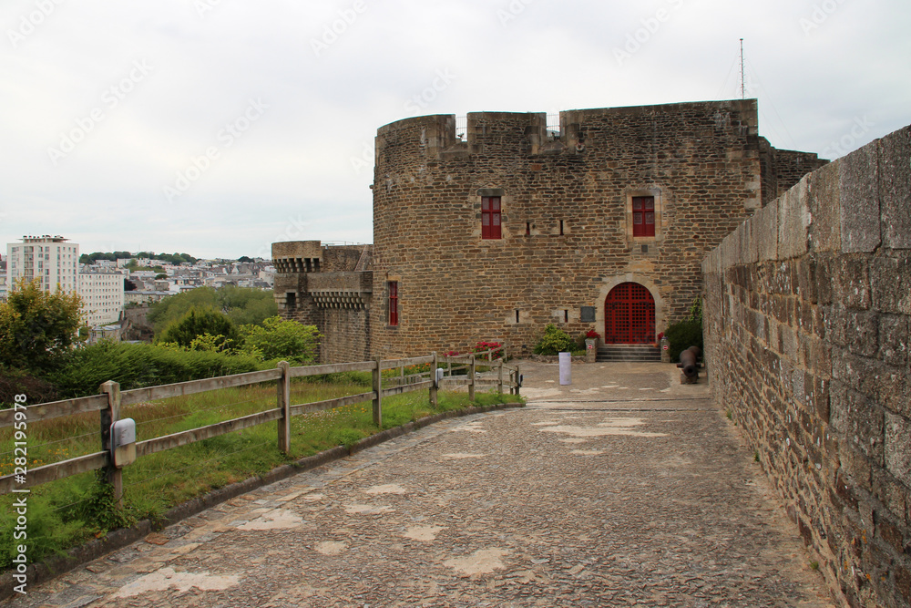 medieval castle in brest in brittany (france) 