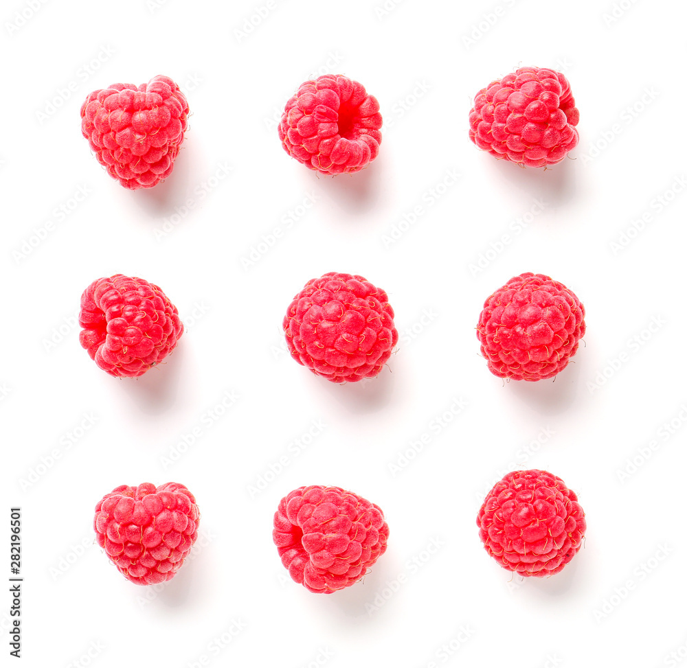 Tasty ripe raspberries on white background Tasty ripe raspberries on white background