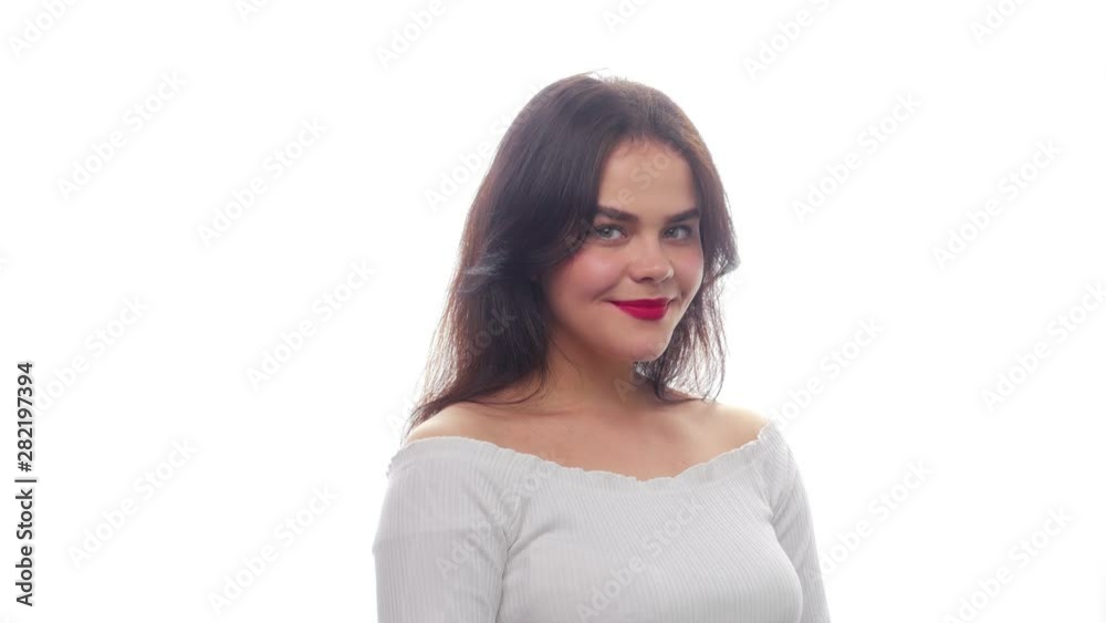 Beautiful girl flirts - White Background - Face Expressions Beautiful girl flirts - White Background - Face Expressions