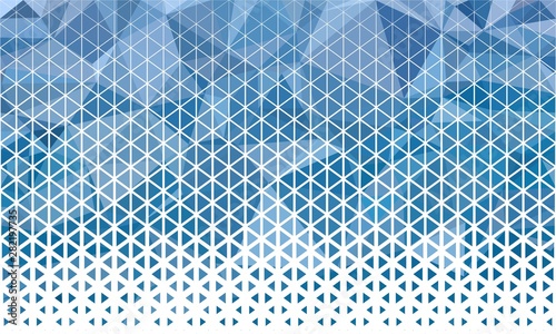 Abstract polygon blue and white graphic triangle pattern. Background composed of triangles.