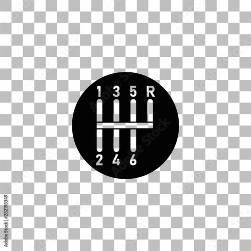 Gear shifter icon flat