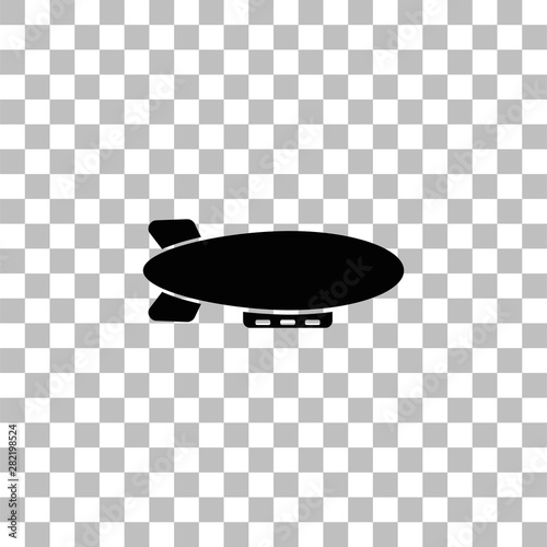 Airship zeppelin icon flat