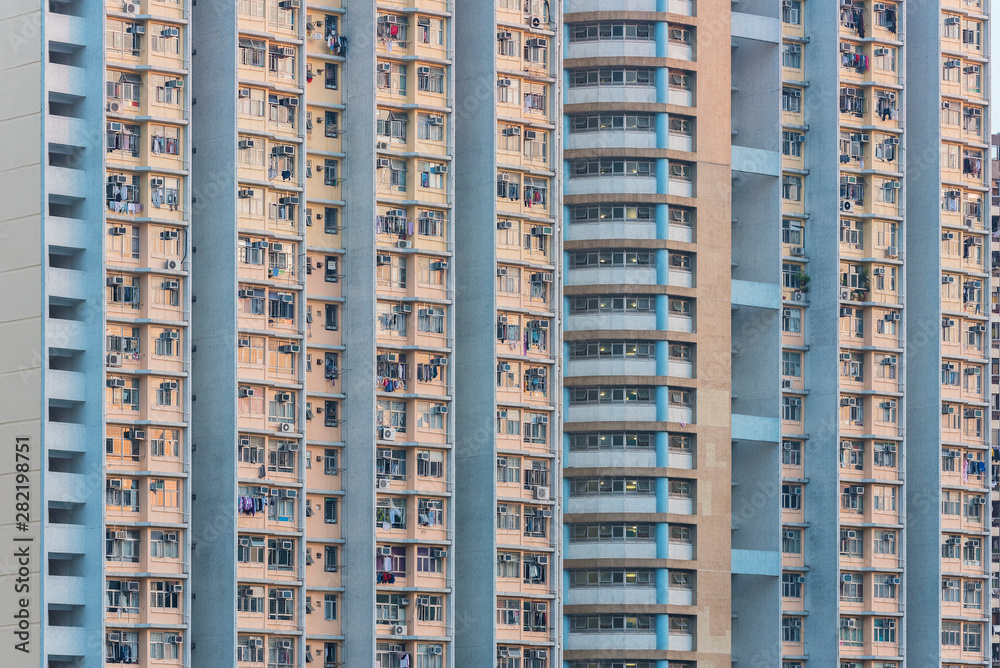 Exterior of public estate in Hong Kong city