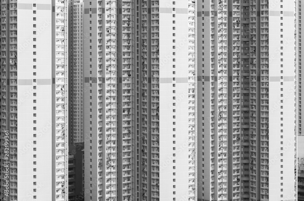 Fototapeta premium Exterior of high rise residential building of public estate in Hong Kong city