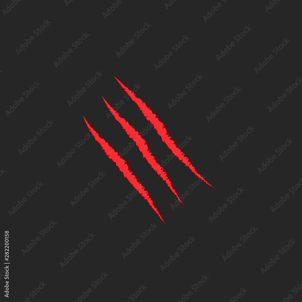 Vector illustration of a wound from a predatory beast