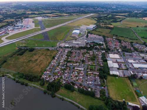 Fotografie Aerial photo of the famous Leeds and Bradford airport located in the Yeadon area