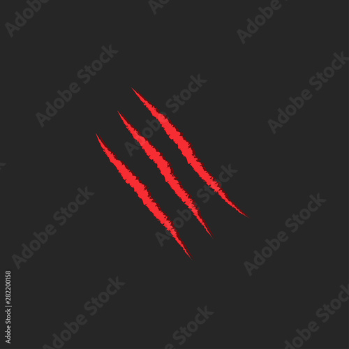 Vector illustration of a wound from a predatory beast