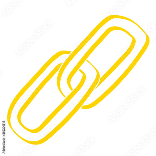 Handgezeichnetes Link-Symbol geschlossen in gelb