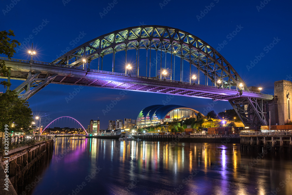 Newcastle at Night on the river Tyne