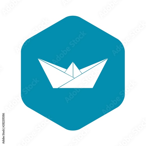 Origami boat icon. Simple illustration of origami boat vector icon for web photo