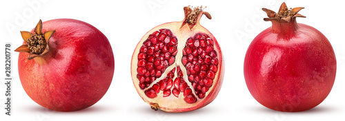 Set pomegranate whole, cut in half