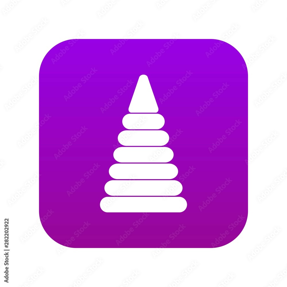 Pyramid built from plastic rings icon digital purple for any design isolated on white vector illustration Pyramid built from plastic rings icon digital purple for any design isolated on white vector illustration